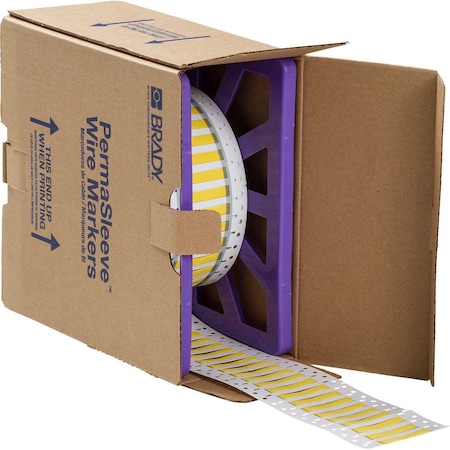 Brady PermaSleeve Wire Marker Polyolefin 0.187 in Dia x 1 in W YL Roll of 5000 Each 3CGS-187-2-YL-2